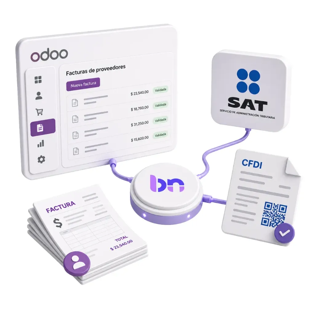 Odoo-SAT supplier invoice Connector - the only SAT connector that also works for Odoo Enterprise Online - no need for Odoo.sh or OnPremise
